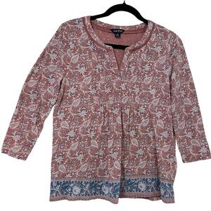 Lucky Brand Women's Mauve Floral Blouse